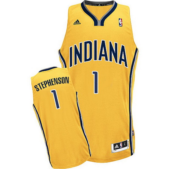 Camiseta Stephenson #1 Indiana Pacers Amarillo - Haga un click en la imagen para cerrar